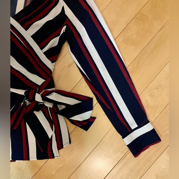 Dynamite Long Sleeve V-Neck Wrap Blouse - Picture 3 of 8